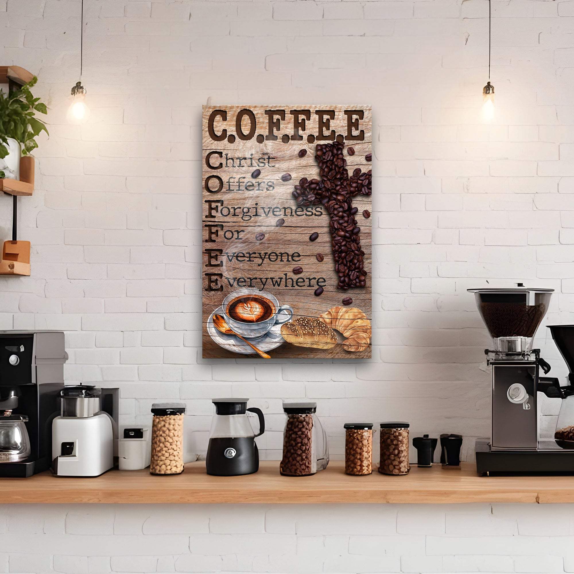 Christ And Coffee Faith Sign III - Tailored Canvases - Flyclothing LLC