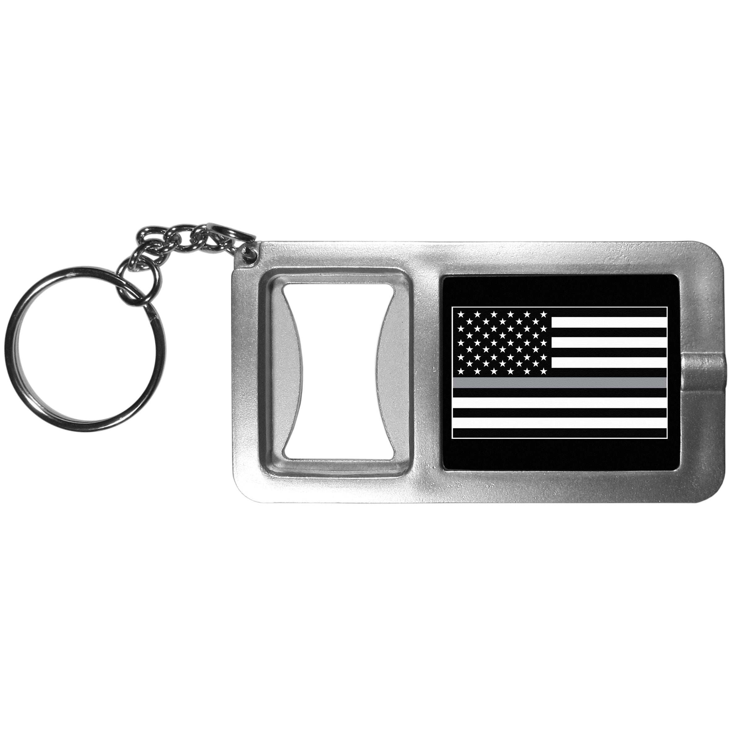 Thin Gray Line Veterans Flag Flashlight Key Chain with Bottle Opener - Veteran - Flyclothing LLC