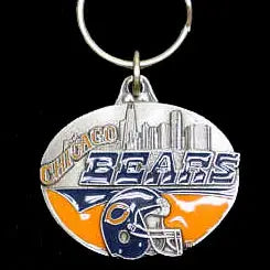 Chicago Bears Oval Carved Metal Key Chain - Chicago Bears - Flyclothing LLC