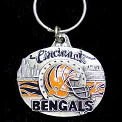 Cincinnati Bengals Oval Carved Metal Key Chain - Cincinnati Bengals - Flyclothing LLC
