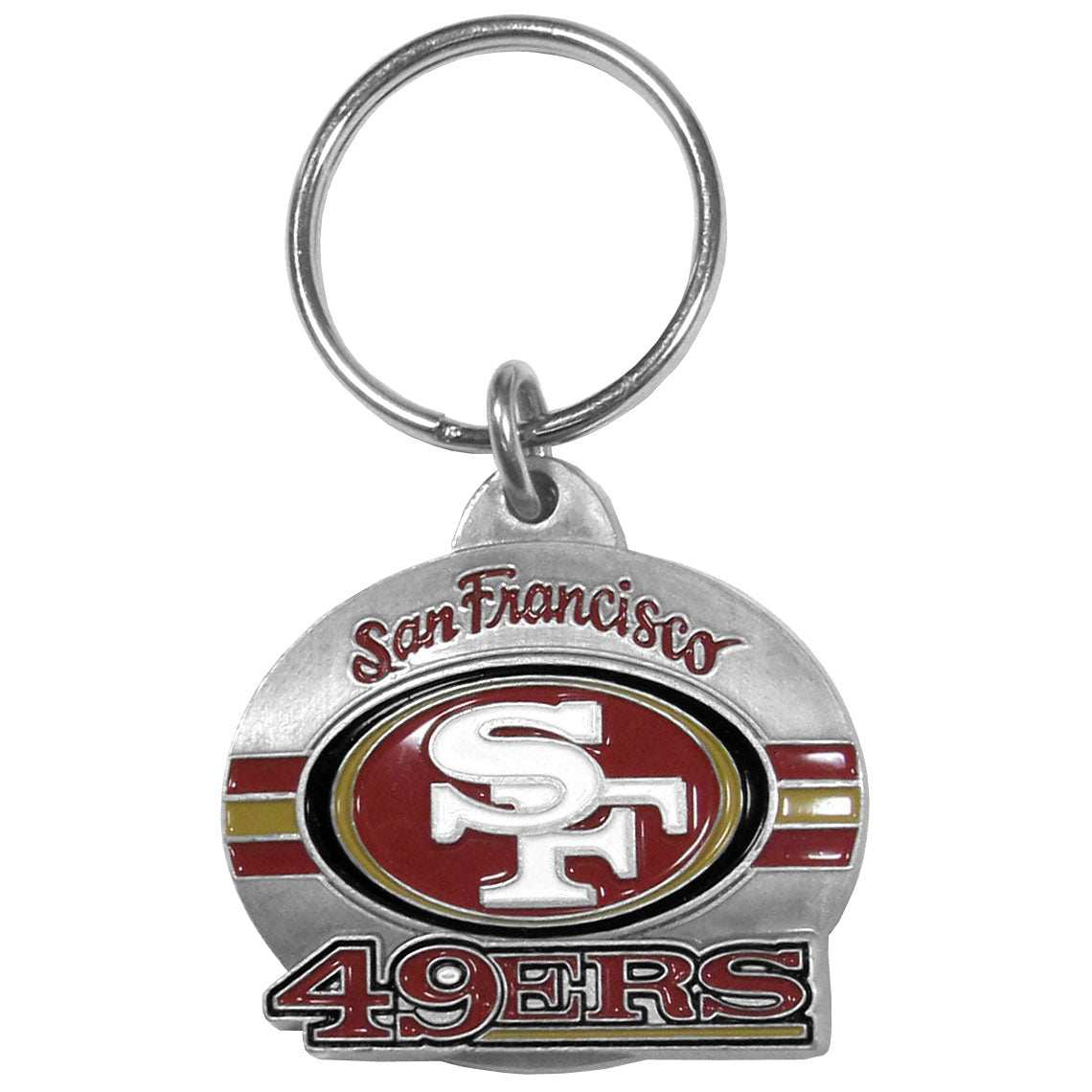 San Francisco 49ers Oval Carved Metal Key Chain - San Francisco 49ers - Flyclothing LLC