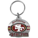 San Francisco 49ers Oval Carved Metal Key Chain - San Francisco 49ers - Flyclothing LLC