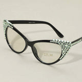 Bubbly Crystal Cat Eye Optical Glasses - Madeline Love - Flyclothing LLC