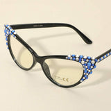 Bubbly Crystal Cat Eye Optical Glasses - Madeline Love - Flyclothing LLC