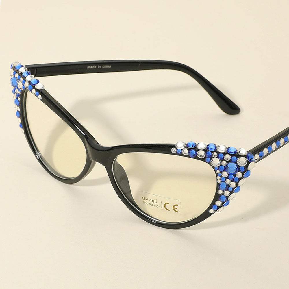 Bubbly Crystal Cat Eye Optical Glasses - Madeline Love - Flyclothing LLC