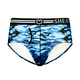 SHEATH Polyester Camo Men's Pouch American Brief (4 Pack)