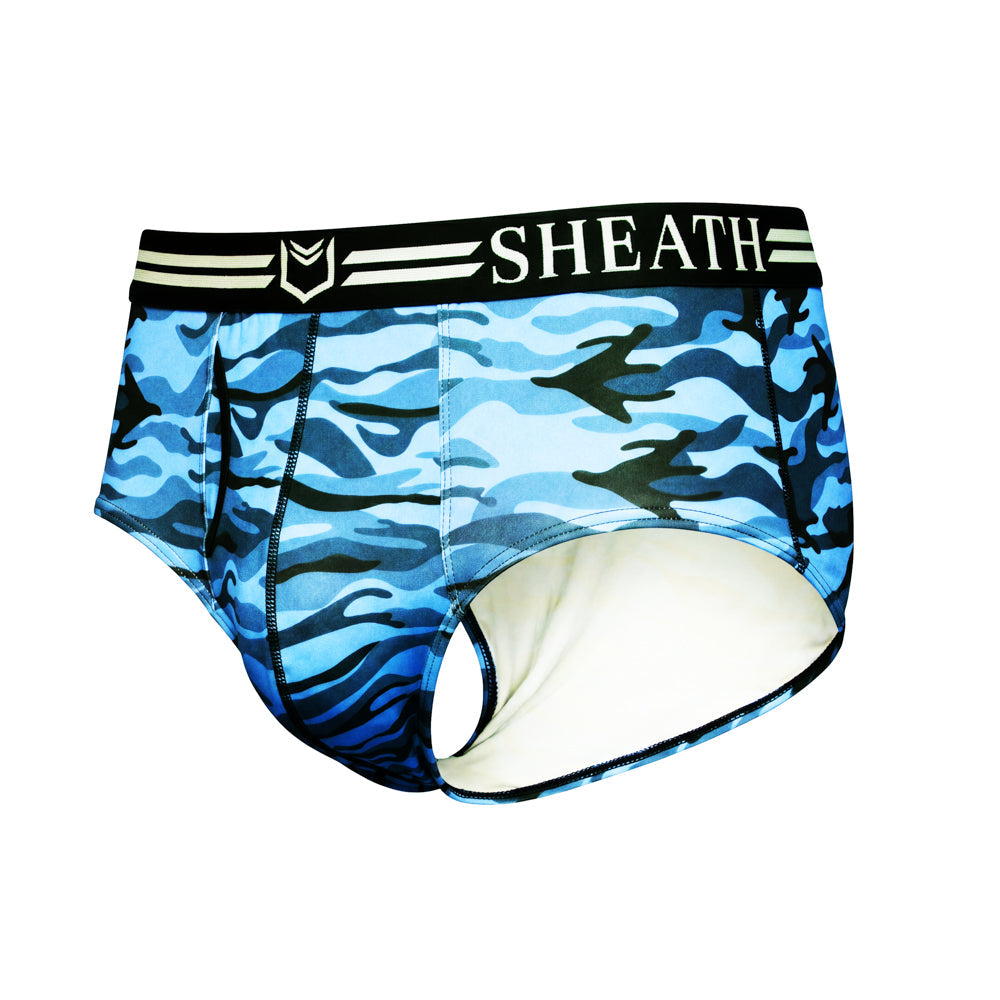 SHEATH Polyester Camo Men's Pouch American Brief (4 Pack)