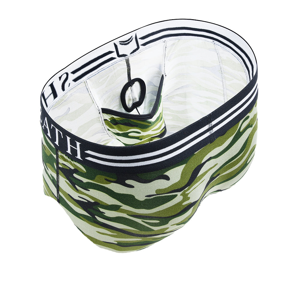 SHEATH Polyester Camo Men's Pouch American Brief (4 Pack)