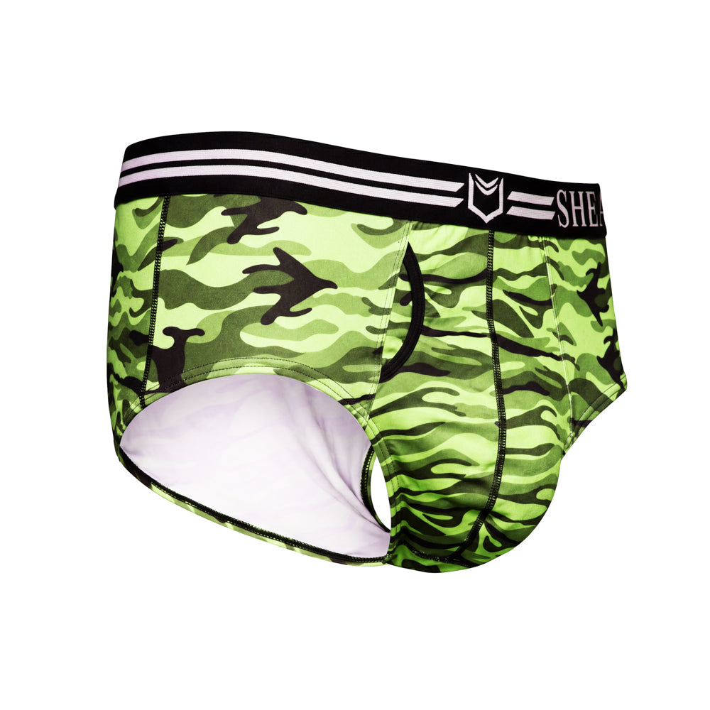 SHEATH Polyester Camo Men's Pouch American Brief (4 Pack)