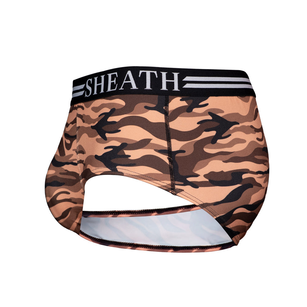 SHEATH Polyester Camo Men's Pouch American Brief (4 Pack)