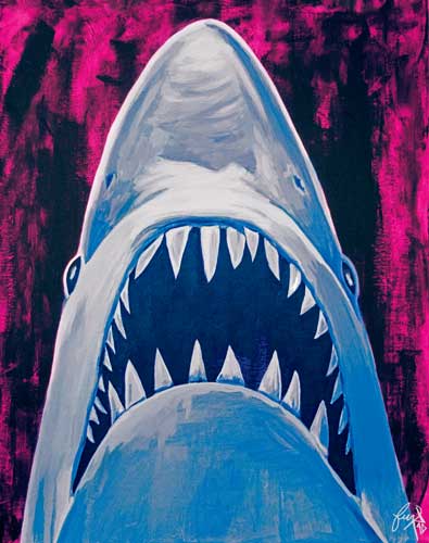 Black Market Art Company Shark Attack Print