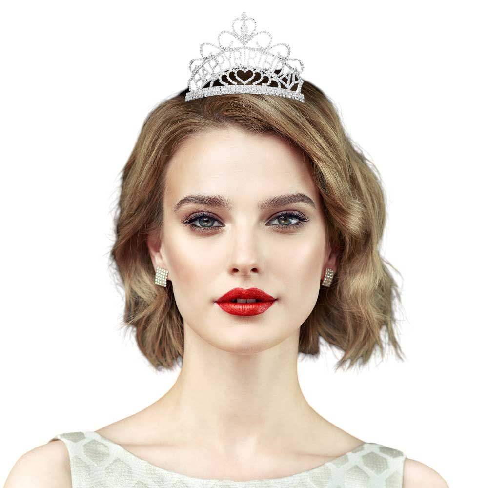 Rhinestone Paved HAPPY BIRTHDAY Message Princess Tiara - Madeline Love - Flyclothing LLC