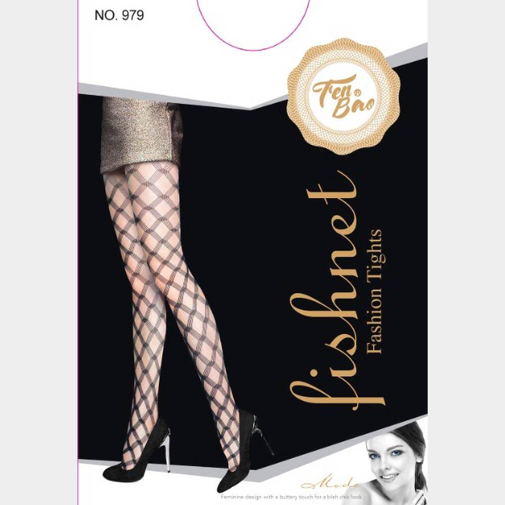 Women Bold Diamond Pattern Cutout Pantyhose Tights - Madeline Love - Flyclothing LLC