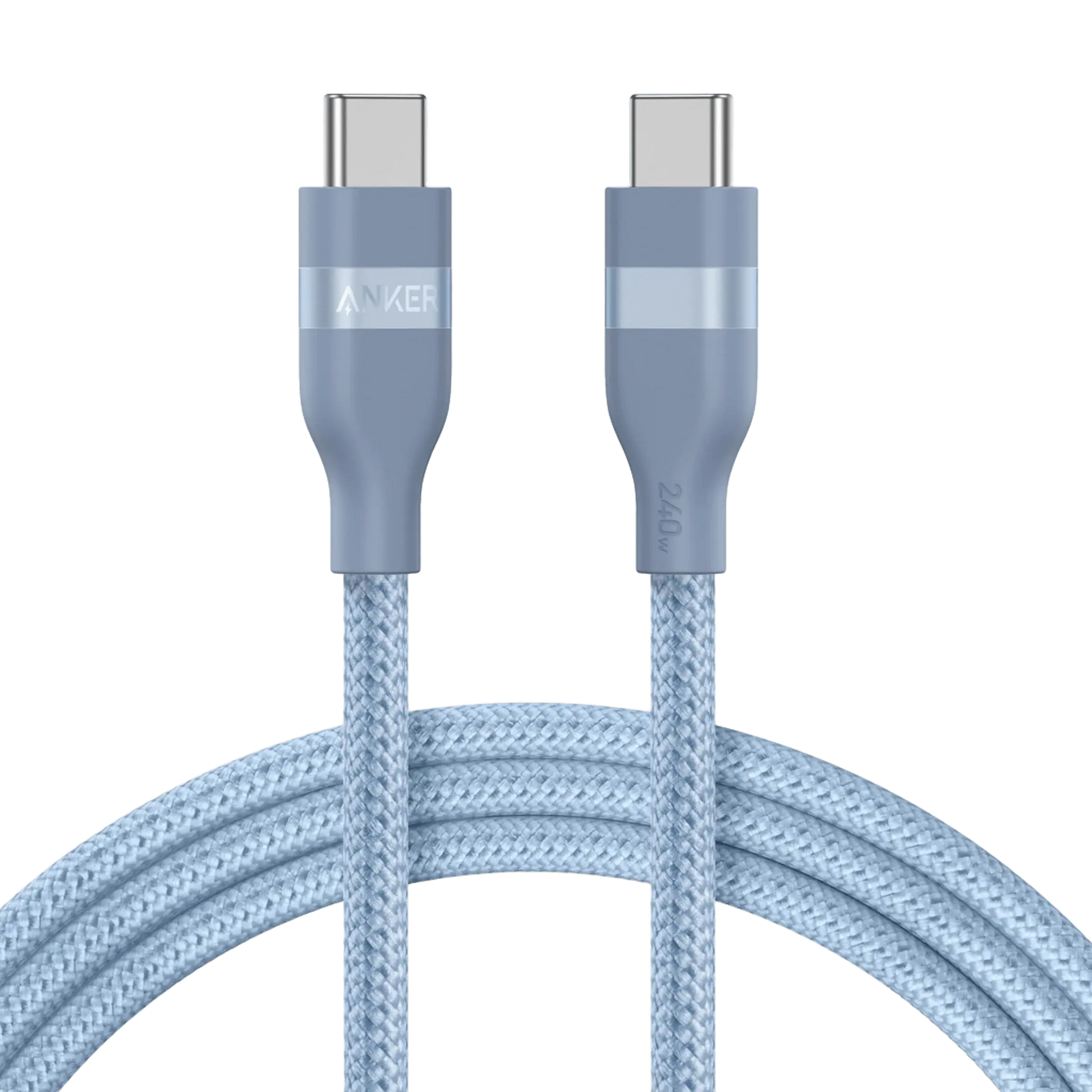 Anker USB-C to USB-C Cable (3 ft / 6 ft, 240W, Upcycled-Braided) - Anker - Flyclothing LLC