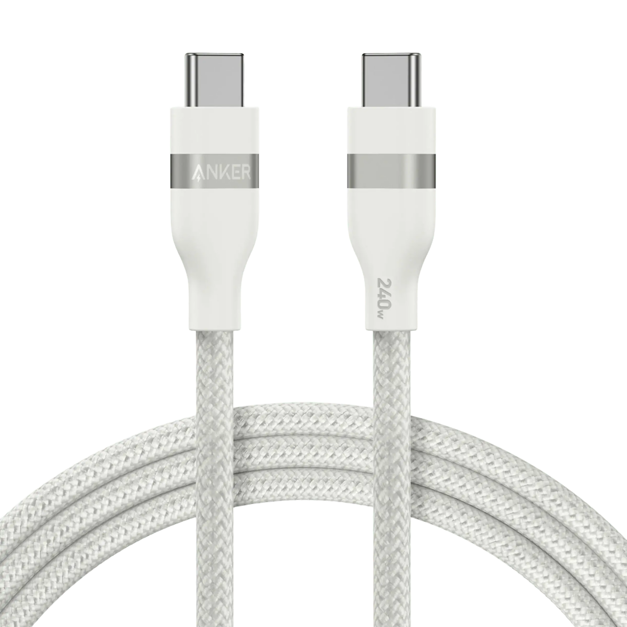 Anker USB-C to USB-C Cable (3 ft / 6 ft, 240W, Upcycled-Braided) - Anker - Flyclothing LLC