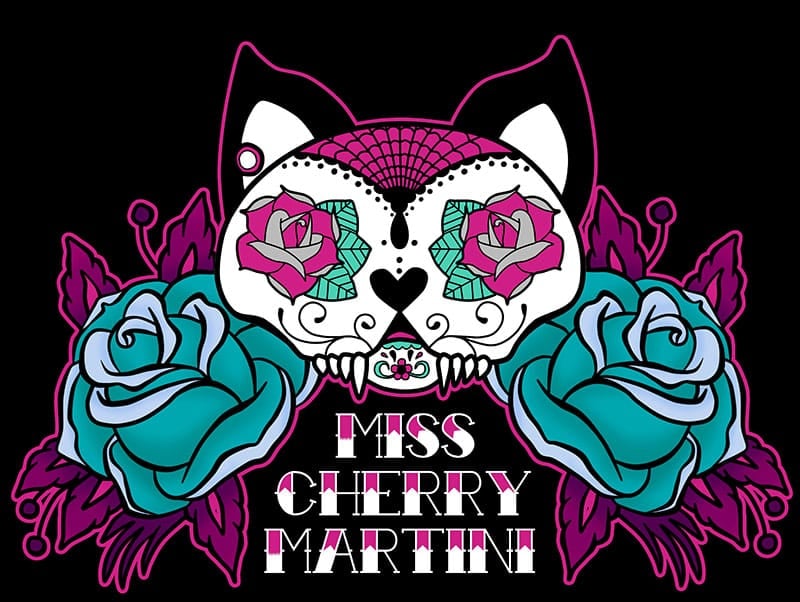 Black Market Art Company Skull Kitty Print
