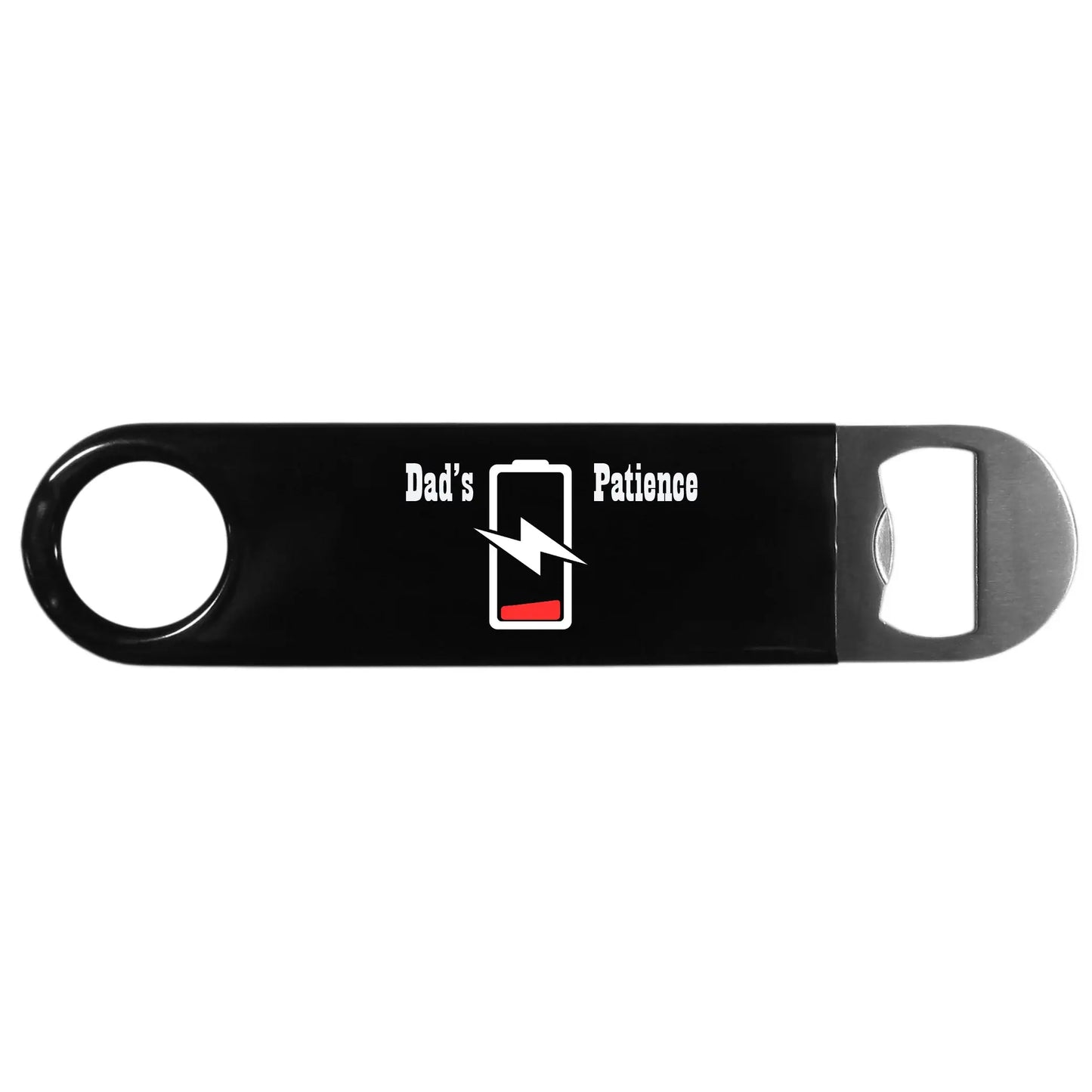 Dad's Patience with low battery symbol Long Neck Bottle Opener - Flyclothing LLC - Flyclothing LLC