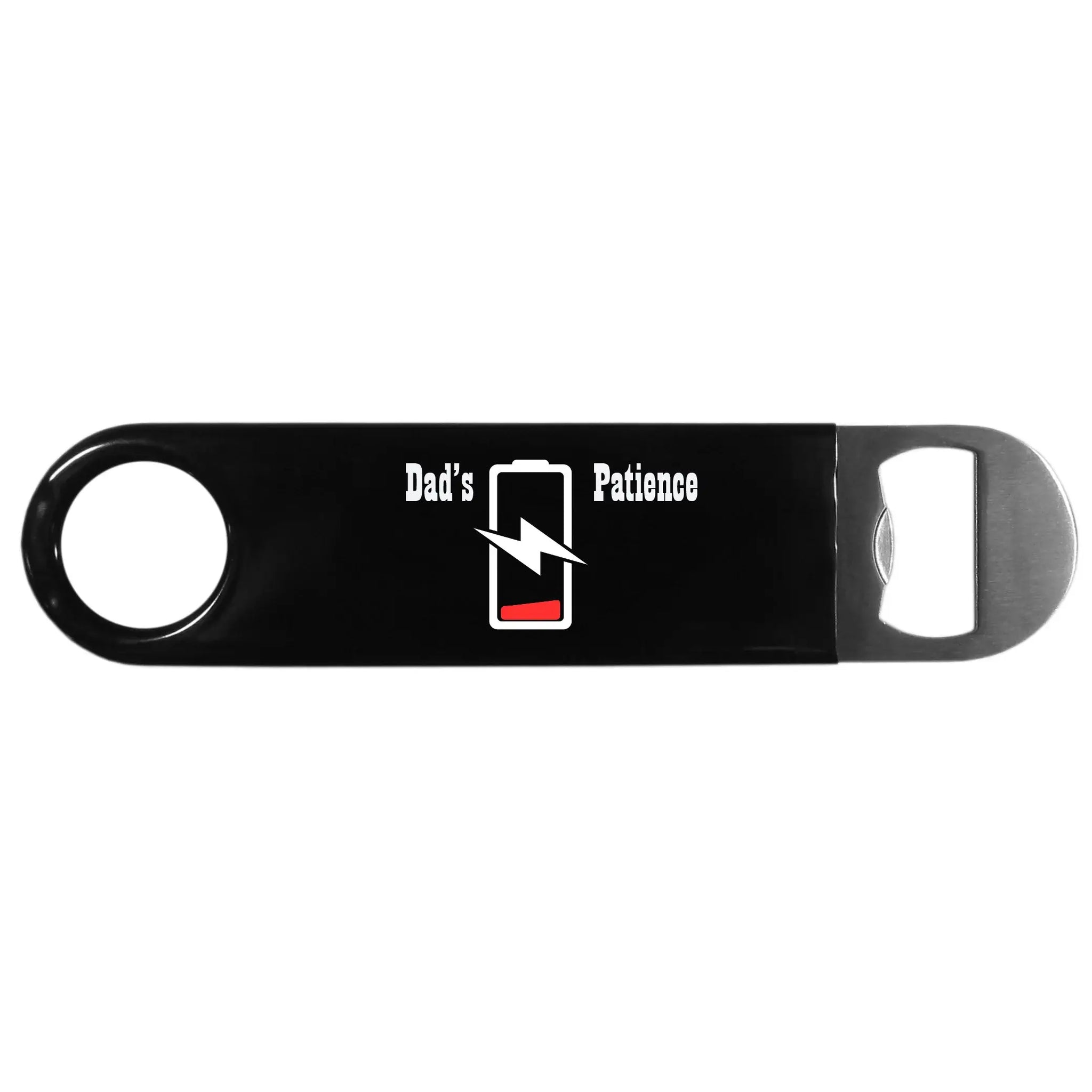 Dad's Patience with low battery symbol Long Neck Bottle Opener - Flyclothing LLC - Flyclothing LLC