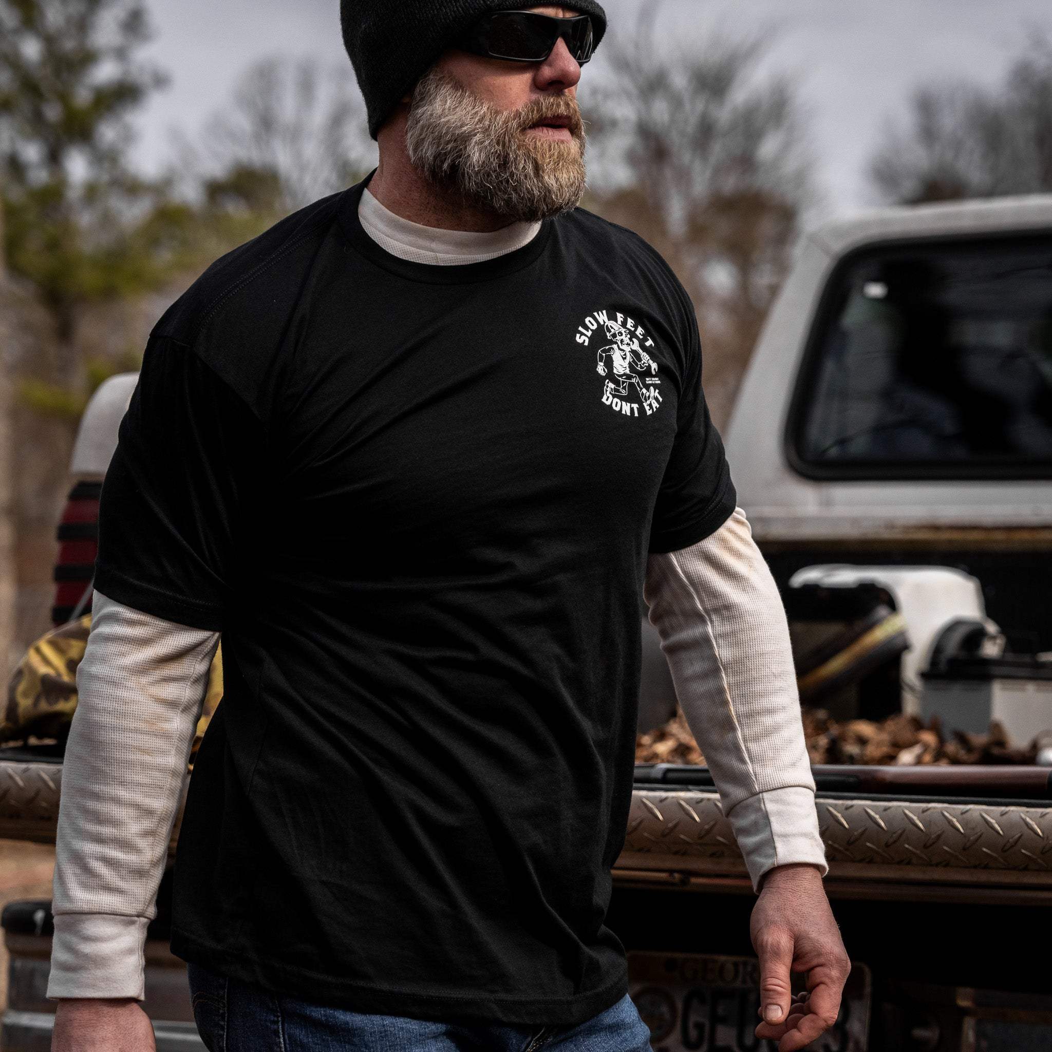 Slow Feet Don't Eat Men's T-Shirt - DIRTY COWBOY USA - Flyclothing LLC