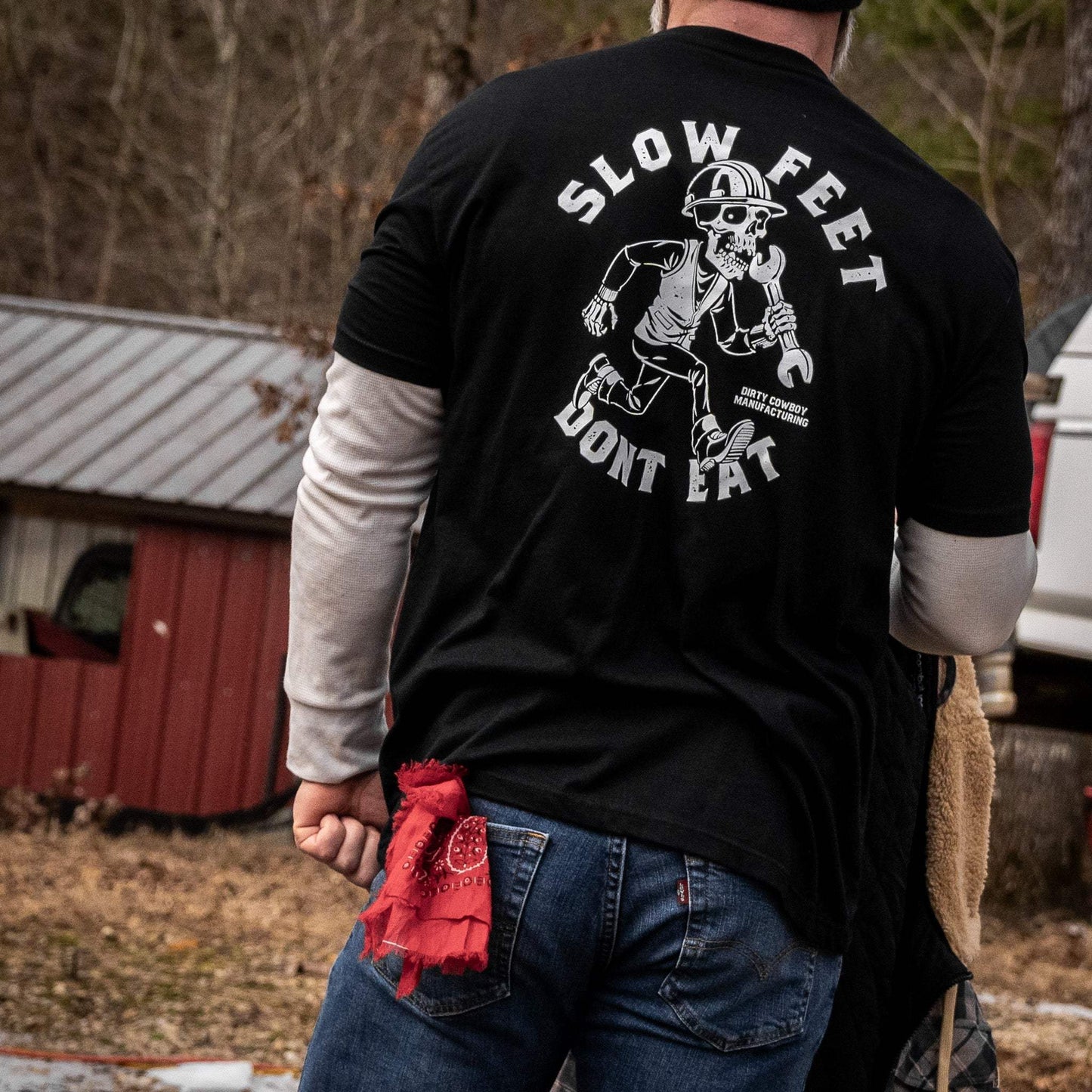 Slow Feet Don't Eat Men's T-Shirt - DIRTY COWBOY USA - Flyclothing LLC