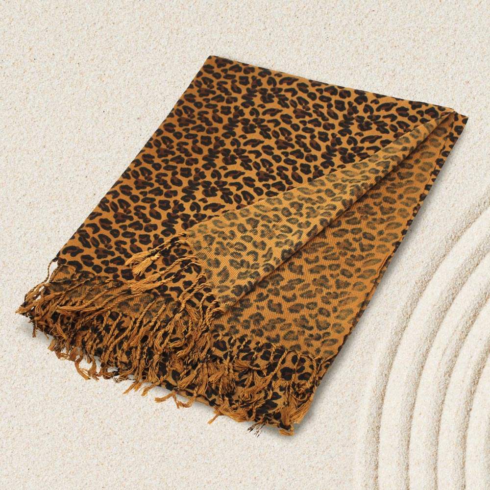 Leopard Print Pashmina Scarf Shawl - Madeline Love - Flyclothing LLC