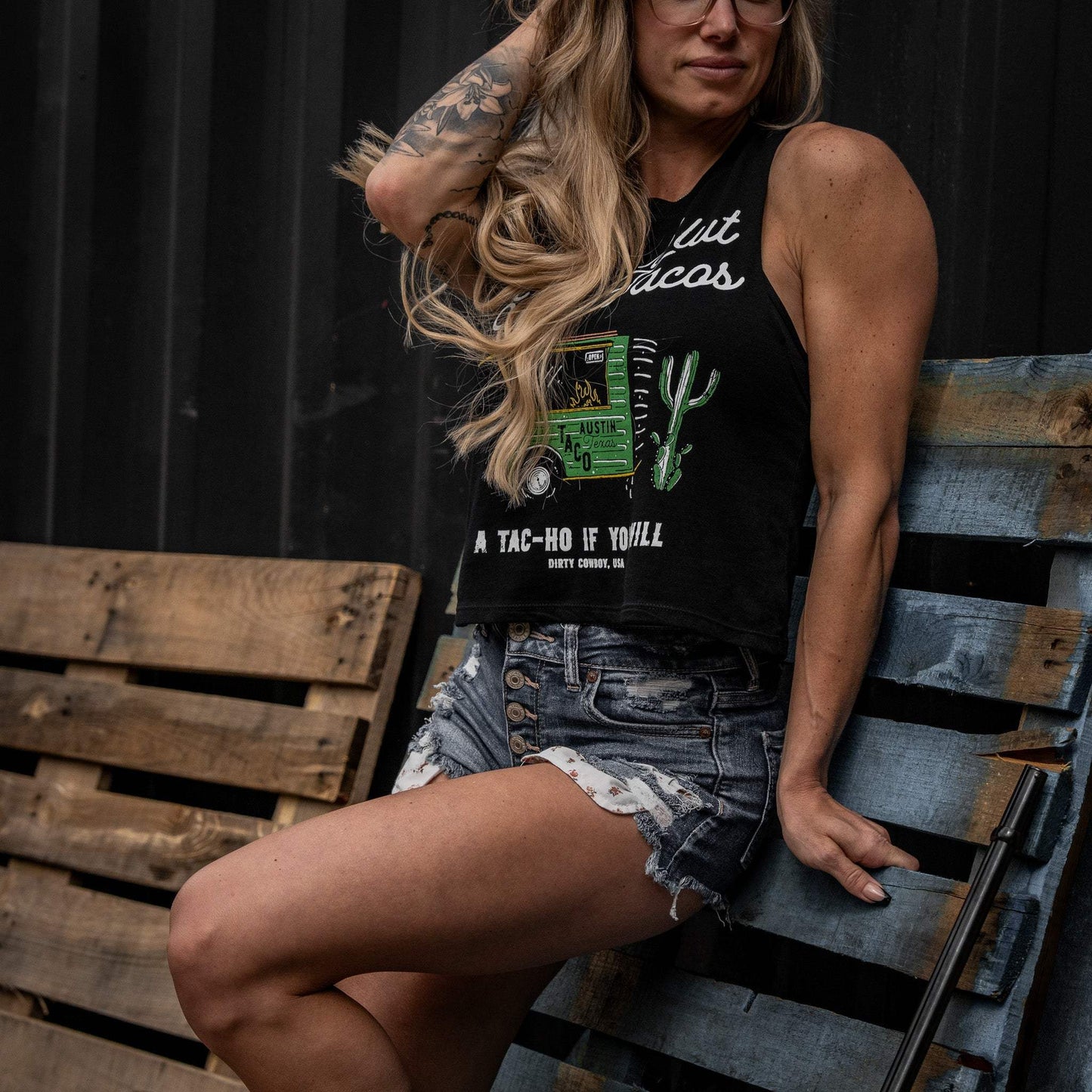 Slut For Taco's Women's Crop Tank - DIRTY COWBOY USA - Flyclothing LLC