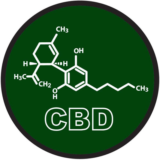 CBD Chemical Structure Round Auto Decal - Siskiyou Originals - Flyclothing LLC