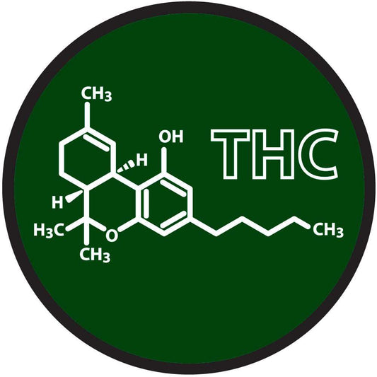 THC Chemical Structure Medicinal Marijuana Round Auto Decal - Siskiyou Originals - Flyclothing LLC