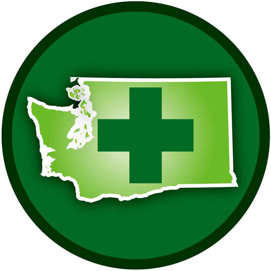 Washington Cross Medicinal Marijuana Round Auto Decal - Siskiyou Originals - Flyclothing LLC