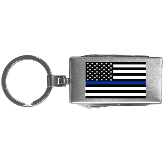 Thin Blue Line Police Flag Multi-tool Key Chain - Police - Flyclothing LLC