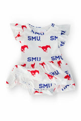 SMU White Mustang Flutter Twirl Bodysuit - Mila & Rose ® - Flyclothing LLC