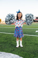 SMU White Mustang Ruffle Pocket Tee - Mila & Rose ® - Flyclothing LLC