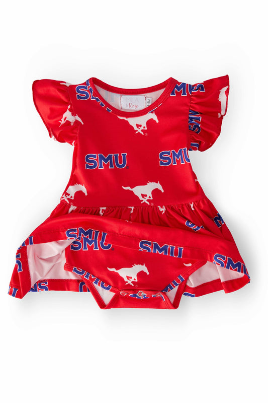 SMU Red Mustang Flutter Twirl Bodysuit - Mila & Rose ® - Flyclothing LLC