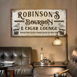 Personalized Bourbon and Cigar Bar Sign - Tailored Canvases - Flyclothing LLC
