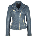 Sofia RF Leather Jacket, Denim Blue
