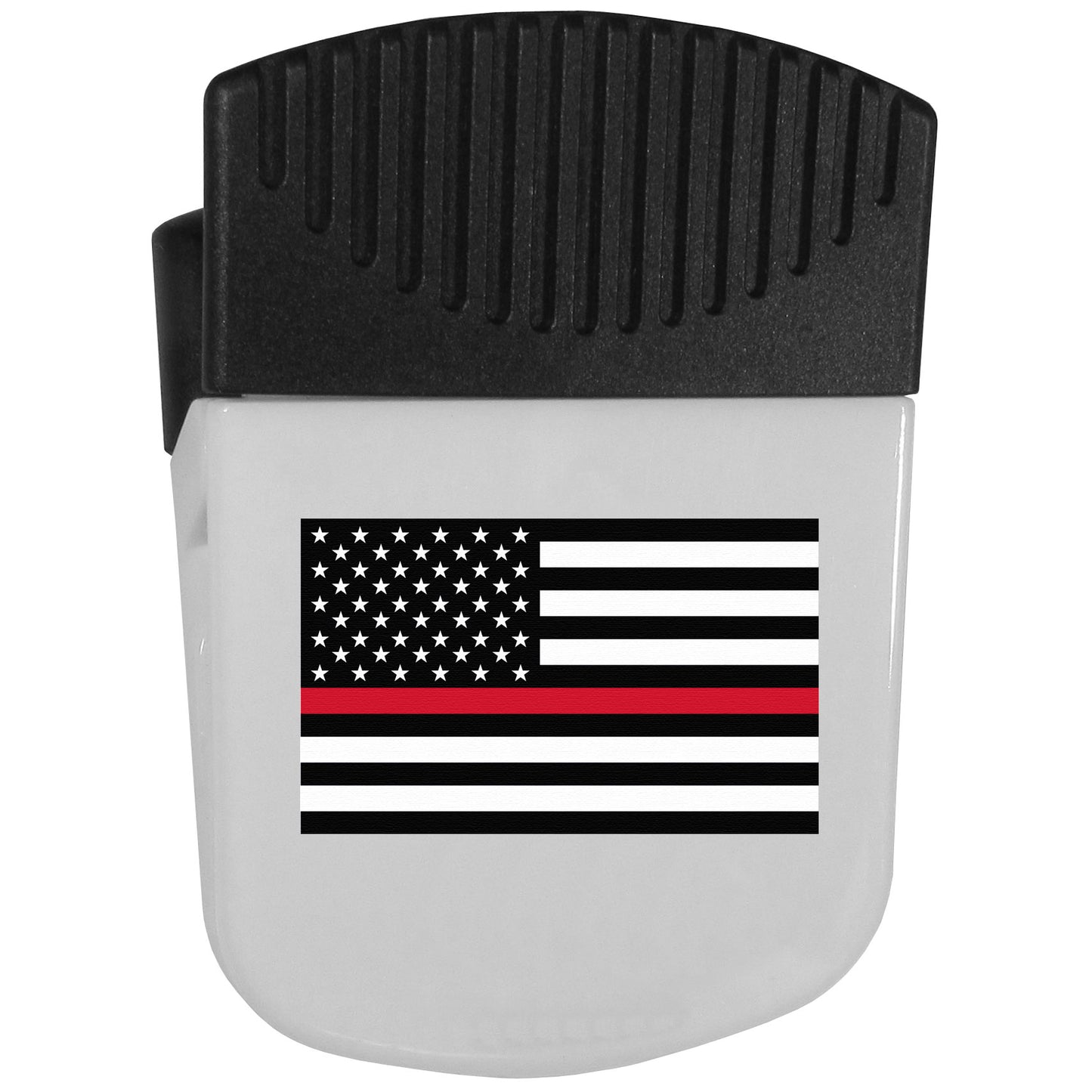Thin Red Line Firefighter Flag Chip Clip Magnet With Bottle Opener