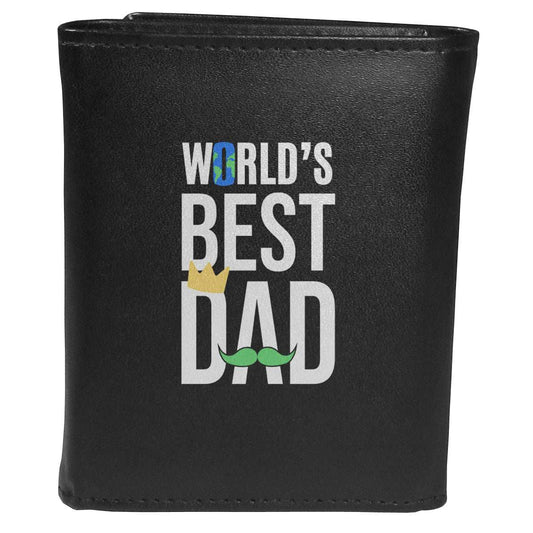 World's Best Dad Tri-fold Wallet Large Logo - Flyclothing LLC - Flyclothing LLC