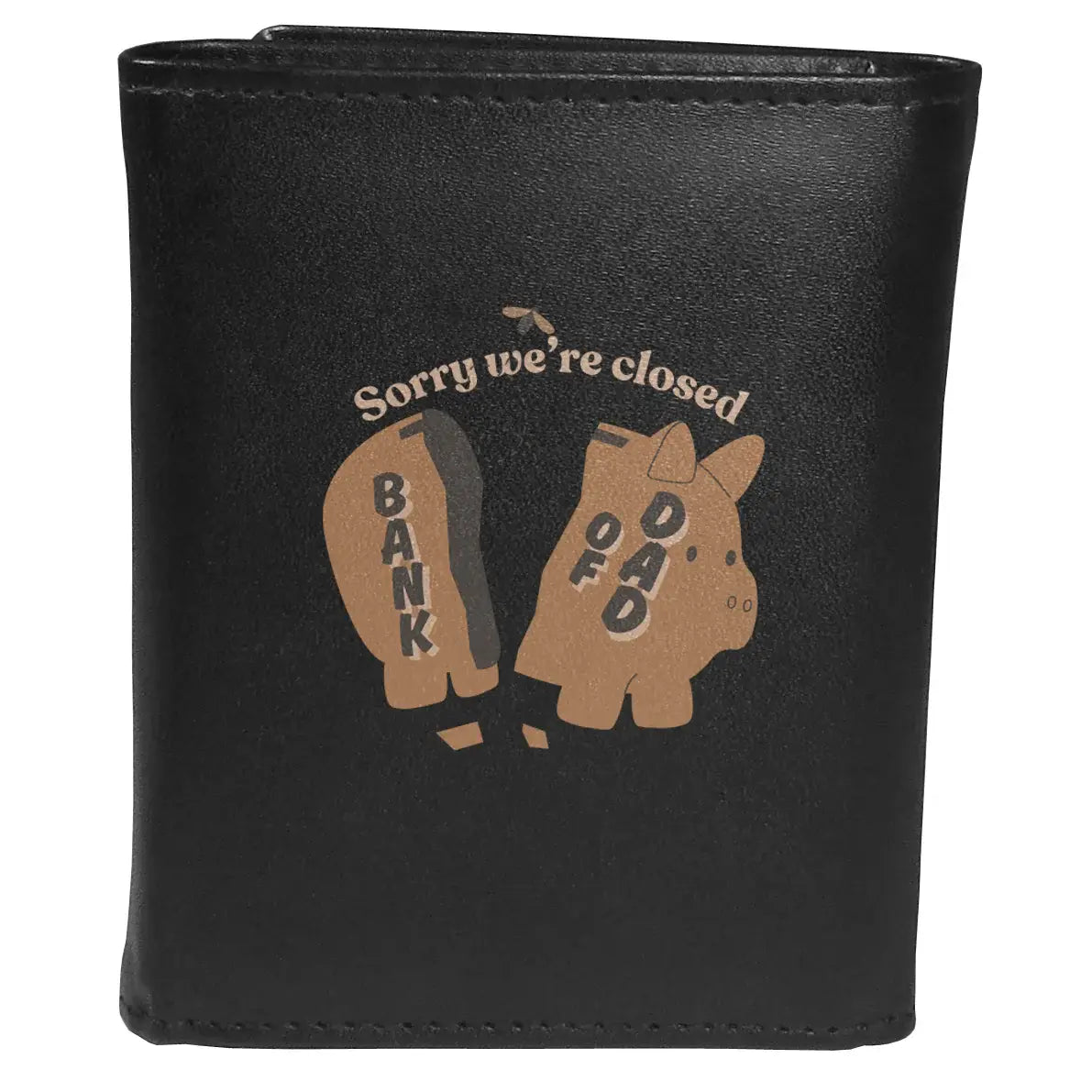 Closed Bank of Dad Tri-fold Wallet Large Logo - Flyclothing LLC - Flyclothing LLC