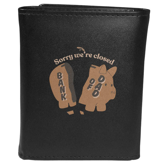 Closed Bank of Dad Tri-fold Wallet Large Logo - Flyclothing LLC - Flyclothing LLC