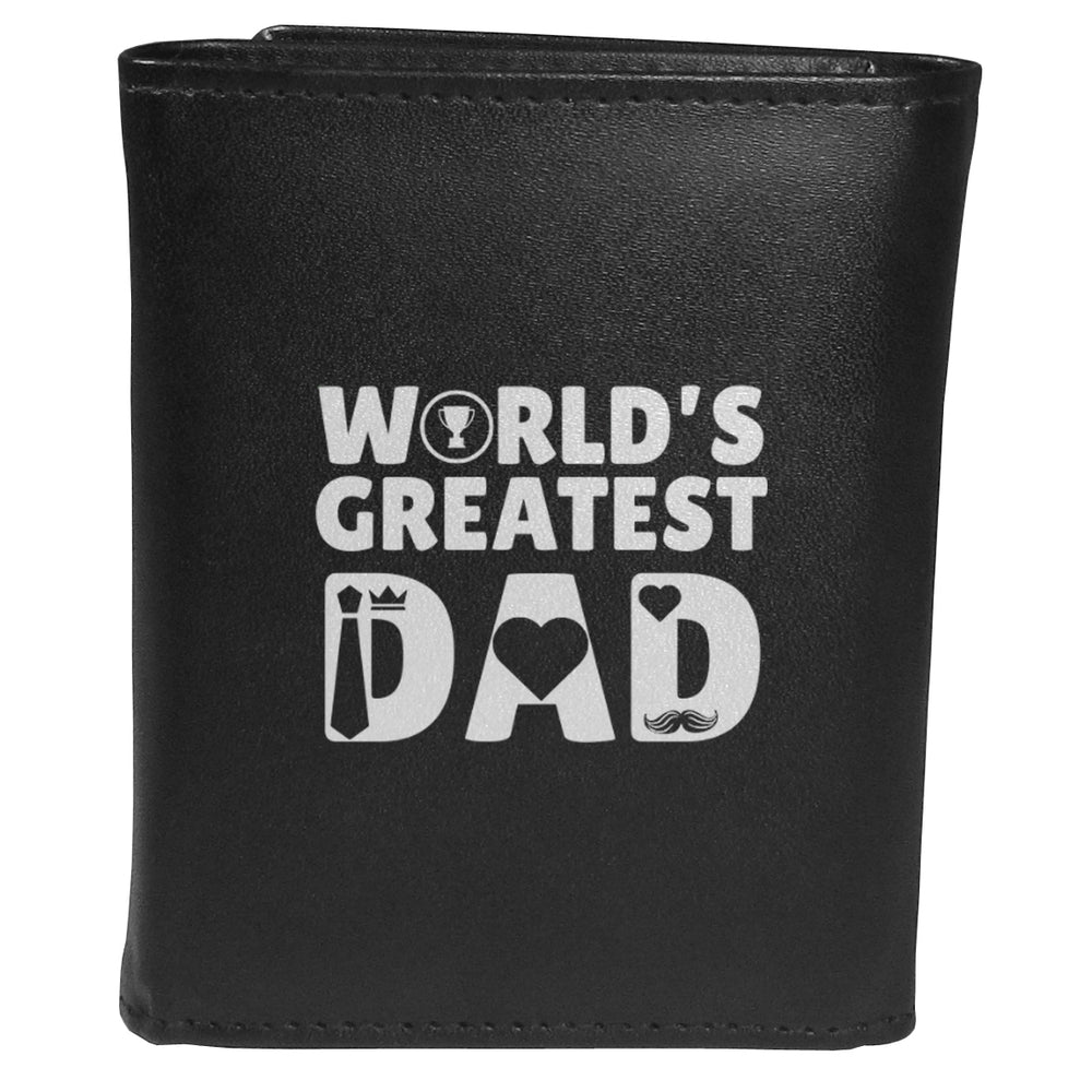World's Greatest Dad Tri-fold Wallet Large Logo - Flyclothing LLC