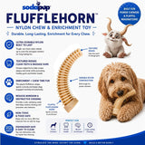 Flufflehorn Dental Antler - Durable Nylon Dog Chew Toy XL | USA Made - SodaPup/True Dogs, LLC - Flyclothing LLC