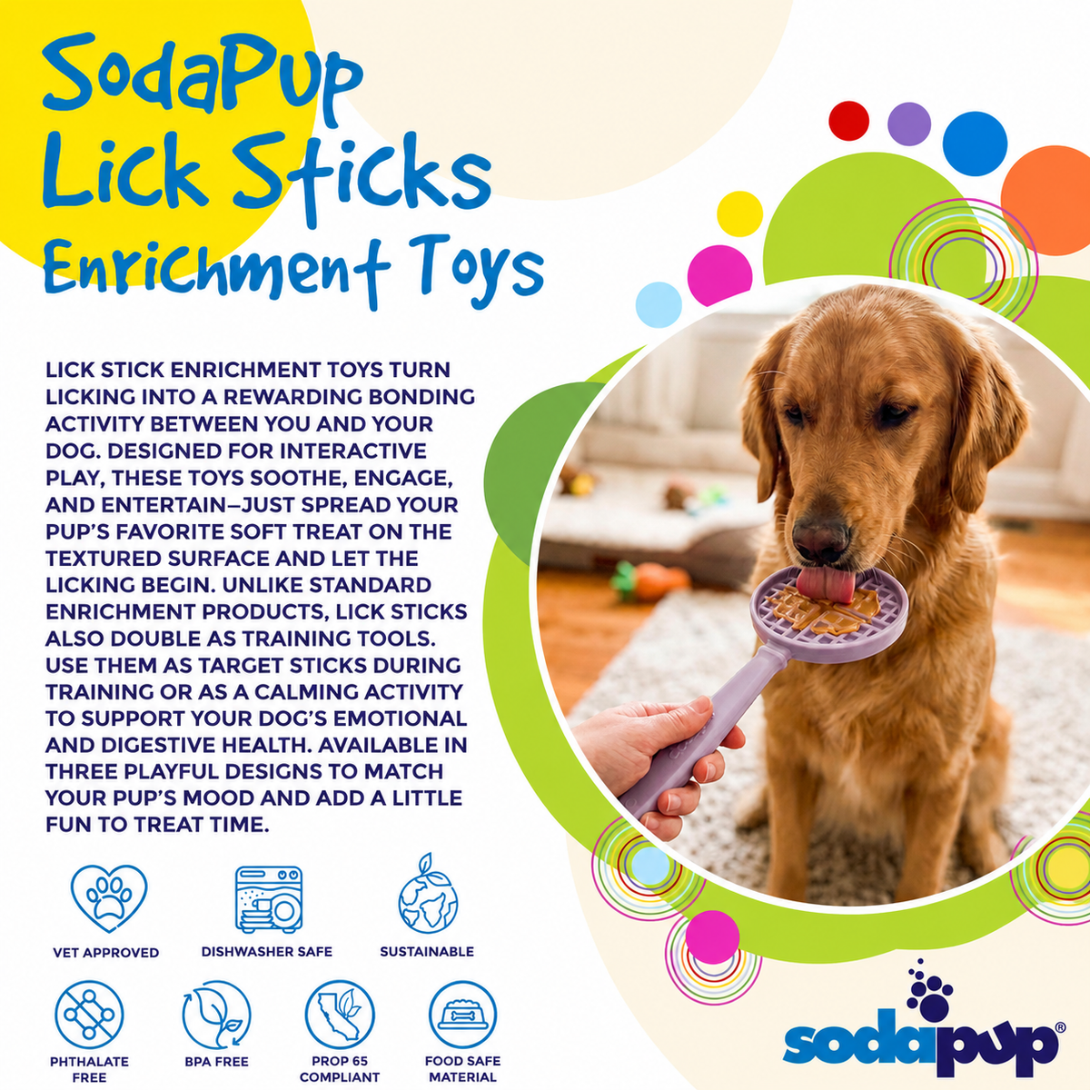 eStick Hand-Held Dog Enrichment Target Training Toy - Interactive Lick Stick | USA Made - SodaPup/True Dogs, LLC - Flyclothing LLC