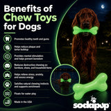 PUP-X Rubber Glow in the Dark Chew Bone Dog Toy - Durable, Floats, Chew Toy for Large Dogs | USA - SodaPup/True Dogs, LLC - Flyclothing LLC