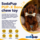 PUP-X Rubber Glow in the Dark Chew Bone Dog Toy - Durable, Floats, Chew Toy for Large Dogs | USA - SodaPup/True Dogs, LLC - Flyclothing LLC