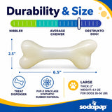 PUP-X Rubber Glow in the Dark Chew Bone Dog Toy - Durable, Floats, Chew Toy for Large Dogs | USA - SodaPup/True Dogs, LLC - Flyclothing LLC