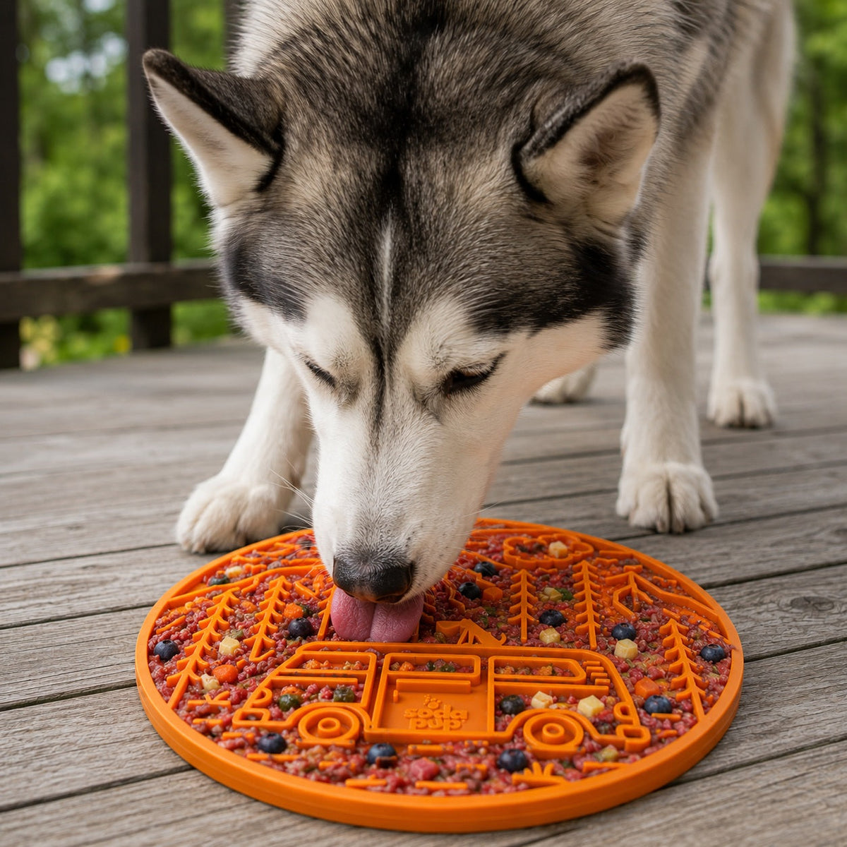 Camp eMat - Enrichment Lick Mat For Dogs and Cats - with Suction Cups | Retro Van Design | USA Made - SodaPup/True Dogs, LLC - Flyclothing LLC