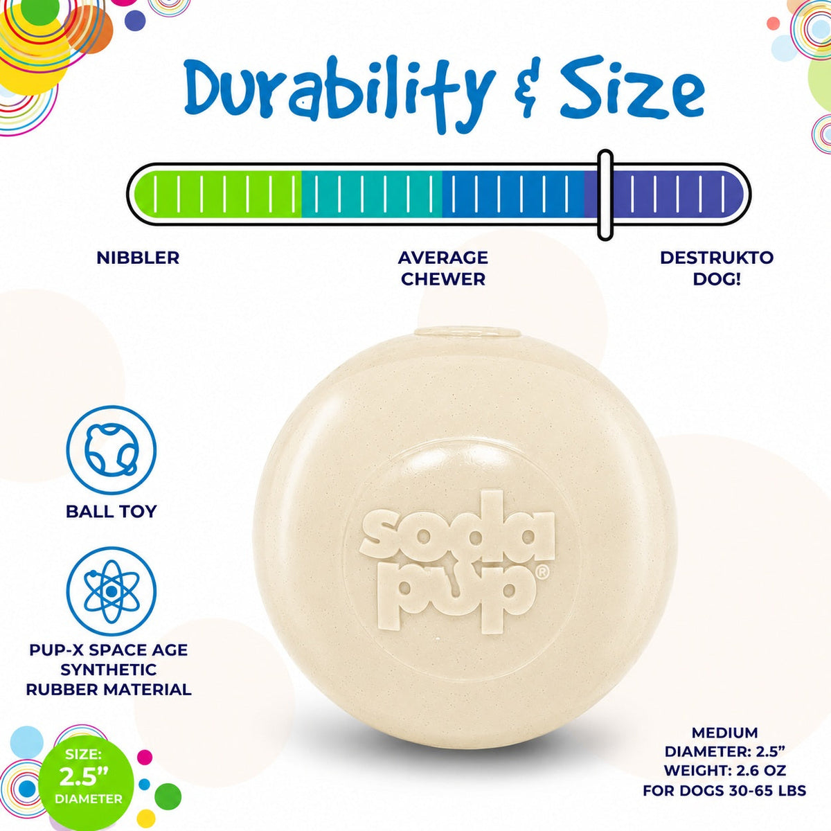 Glow in the Dark Glitter Ball 2-Pack Dog Toy | Soft PUP-X Rubber Floating Fetch Ball with Treat Dispenser | USA Made - SodaPup/True Dogs, LLC - Flyclothing LLC