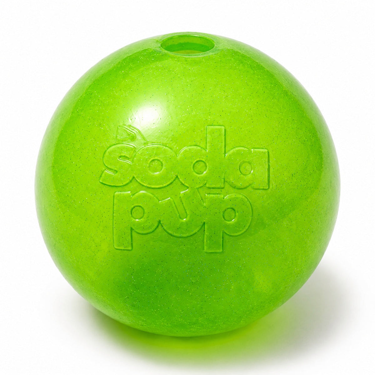 Green Glitter Ball 2-Pack Dog Toy | Soft PUP-X Rubber Floating Fetch Ball with Treat Dispenser | USA Made - SodaPup/True Dogs, LLC - Flyclothing LLC
