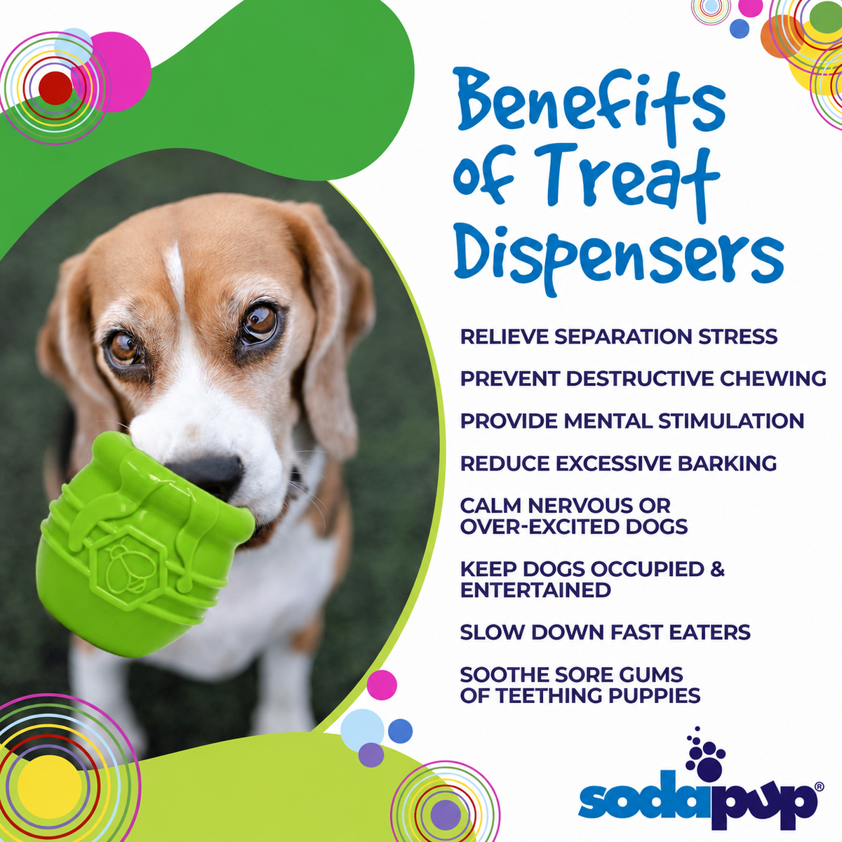 Honey Pot Dog eCup Treat Dispenser | Durable PUP-X Rubber Enrichment Toy | USA Made - Limited Edition Apple Green - SodaPup/True Dogs, LLC - Flyclothing LLC