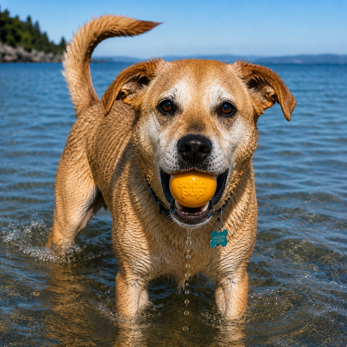 Squeak Ball - Durable Squeaky Dog Toy, Floats, Chew Toy | USA Made - SodaPup/True Dogs, LLC - Flyclothing LLC